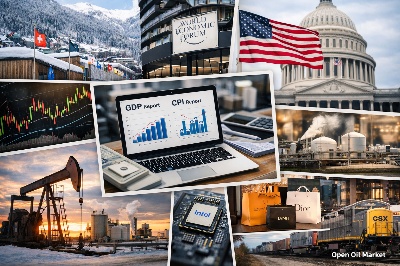 เหตุการณ์ทางเศรษฐกิจและรายงานจากบริษัท — วันพฤหัสบดีที่ 22 มกราคม 2026: ฟอรัมเศรษฐกิจโลก, CPI สหรัฐ และ GDP สหรัฐ