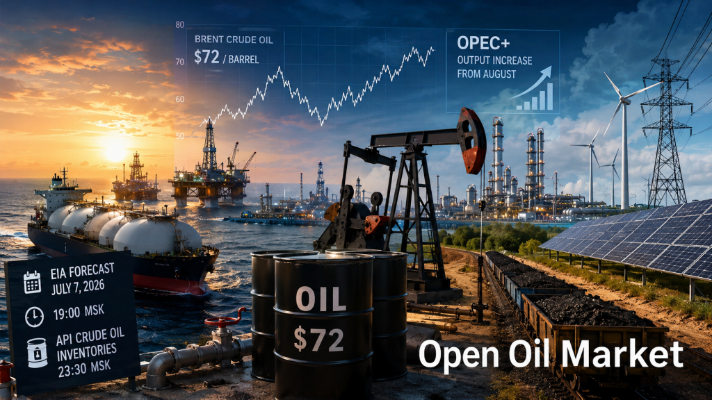 ข่าวสารด้านน้ำมันและพลังงาน — วันอังคารที่ 7 กรกฎาคม 2026: Brent, OPEC+, ฟอเรคาสต์ EIA และการสำรอง API