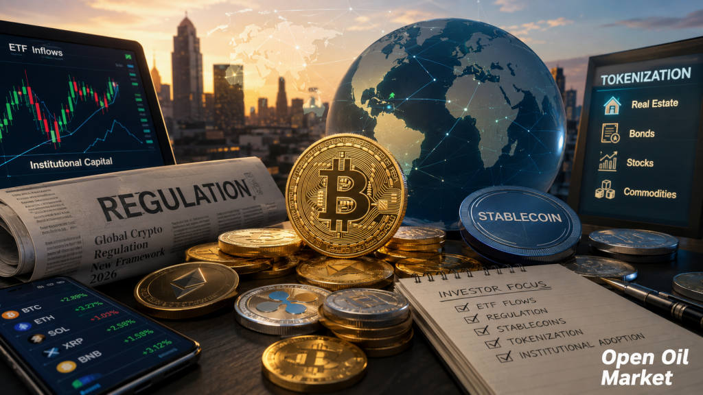ตลาดสกุลเงินดิจิทัลทั่วโลก 13 กรกฎาคม 2026: Bitcoin, Ethereum, ETF, การควบคุม, Stablecoins และการโทเค็น
