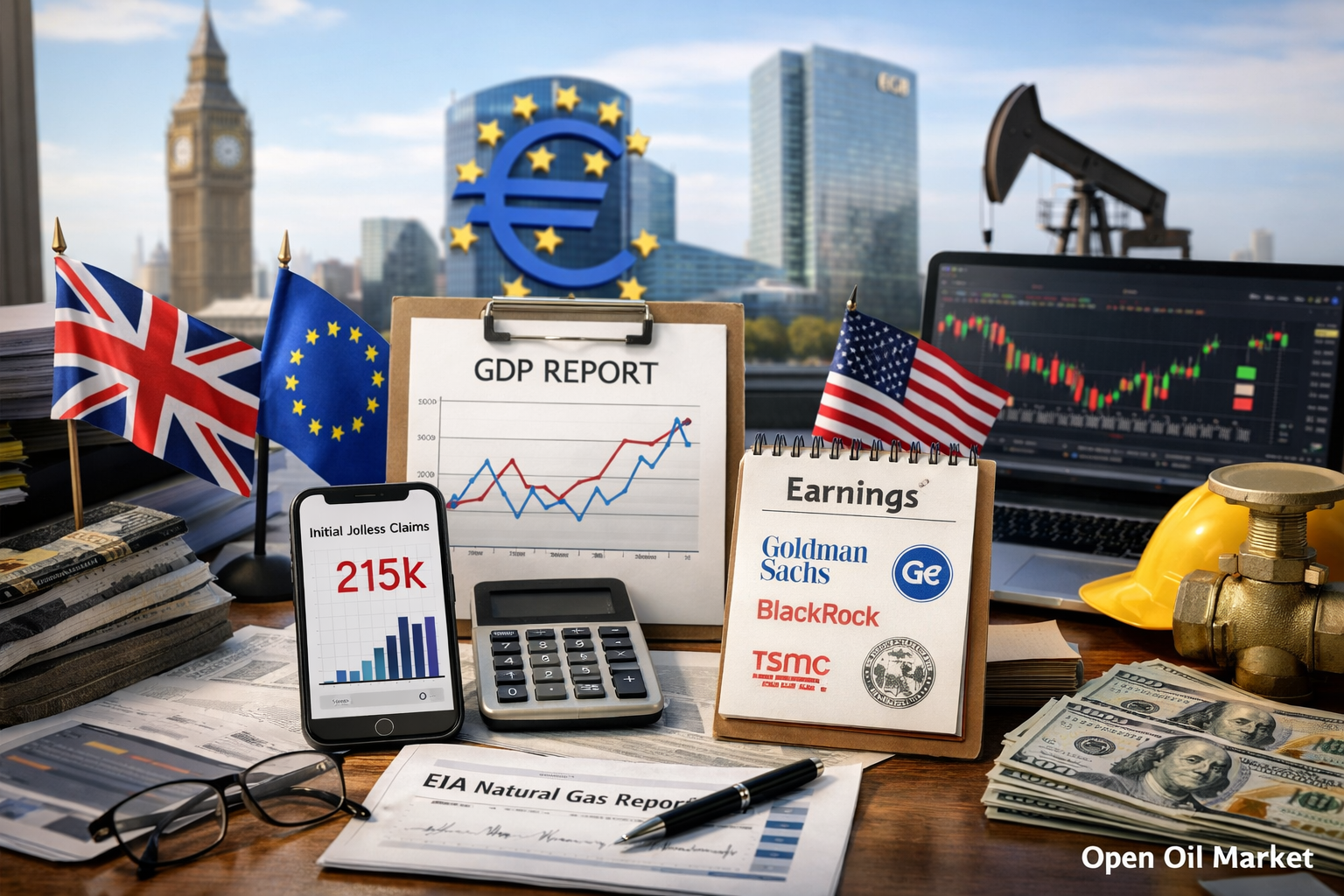 เหตุการณ์เศรษฐกิจและรายงานบริษัท — วันพฤหัสบดีที่ 15 มกราคม 2026: GDP สหราชอาณาจักร, เอกสารธนาคารกลางยุโรป, การขอสวัสดิการการว่างงาน