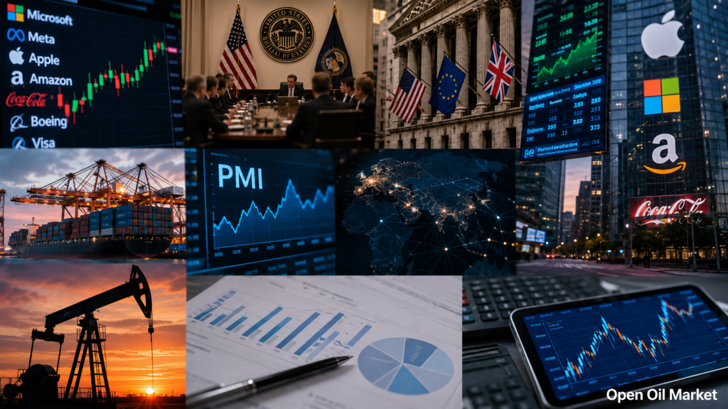 ปฏิทินนักลงทุน 27–31 กรกฎาคม 2026 — อัตราดอกเบี้ยนโยบายของเฟด, GDP สหรัฐอเมริกาและโซนยุโรป, อัตราเงินเฟ้อ PCE, ธนาคารแห่งอังกฤษ, PMI จีน, OPEC+ และผลประกอบการของบริษัท S&P 500, Euro Stoxx 50, Nikkei 225, MOEX